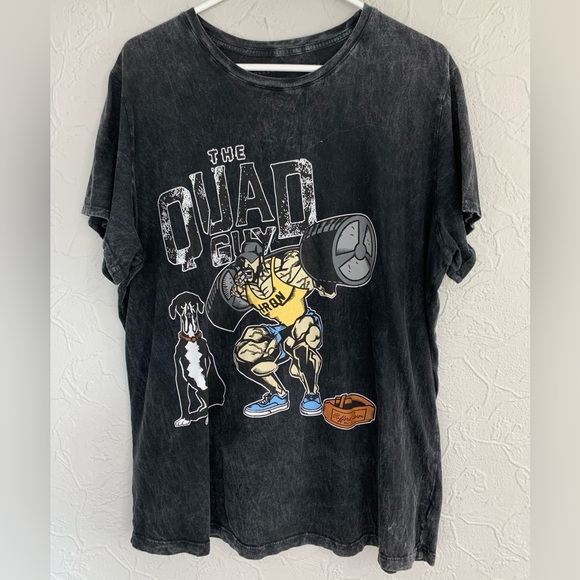 MENS GOLDEN AESTHETICS THE QUAD GUY ACID WASHED GRAPHIC SHIRT SIZE LARGE RARE - Picture 1 of 5